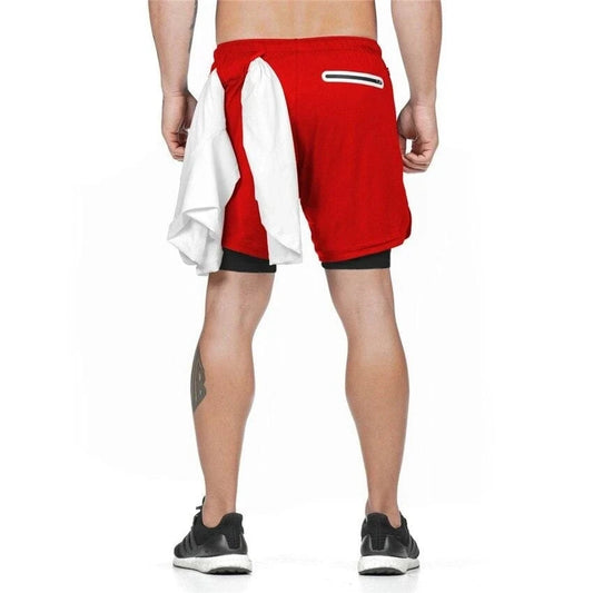 Men's 2-in-1 Sport Shorts: Fitness Workout Joggers