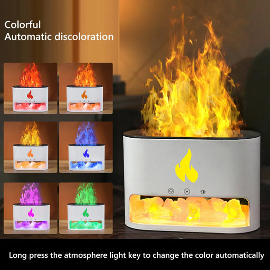 Flame Aroma Diffuser: LED Humidifier with Essential Oil