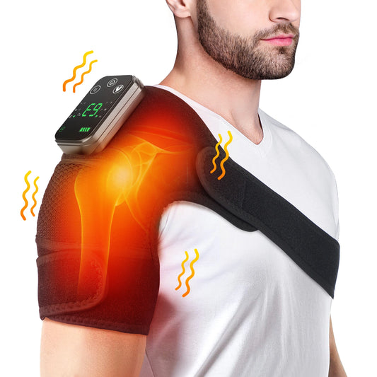 Heat and vibration therapy for pain relief.