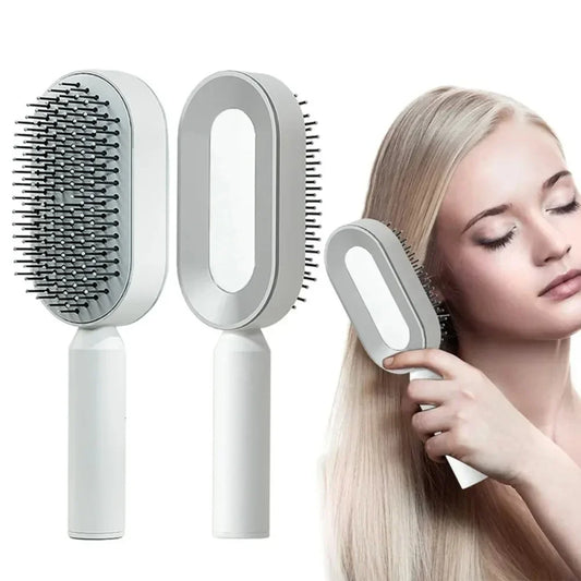 Self-Cleaning Hair Brush: Massage Comb, Detangling Styling Tool